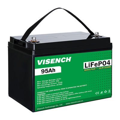 Visench 12V 100Ah Lifepo4 Lithium Iron Battery Pack Deep Cycle Times battery lifepo4 12V for solar energy system