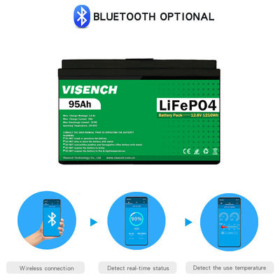 Visench 12V 100Ah Lifepo4 Lithium Iron Battery Pack Deep Cycle Times battery lifepo4 12V for solar energy system