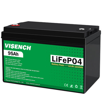Visench 12V 100Ah Lifepo4 Lithium Iron Battery Pack Deep Cycle Times battery lifepo4 12V for solar energy system