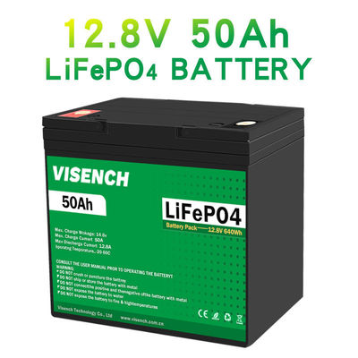Visench 12V 50Ah Lifepo4 Lithium Iron Battery Pack Deep Cycle Times Battery Lifepo4 12V For Solar Energy System