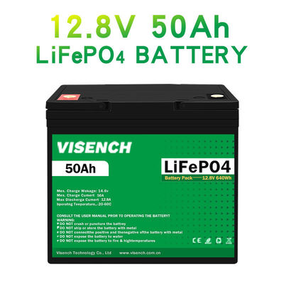 Visench 12V 50Ah Lifepo4 Lithium Iron Battery Pack Deep Cycle Times Battery Lifepo4 12V For Solar Energy System