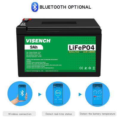Visench  Prismatic 12V 12.8V 9Ah  Rechargeable Lithium Iron Phosphate Lifepo4 Battery