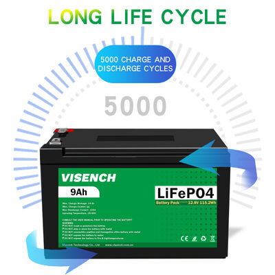 Visench  Prismatic 12V 12.8V 9Ah  Rechargeable Lithium Iron Phosphate Lifepo4 Battery