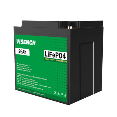 Visench Best Seller US Germany UK Canada 12.8 v 26Ah Deep Cycle 12 volt Lithium Ion Batteries 12V 26ah LiFePO4 Battery