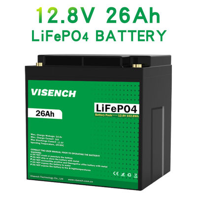 Visench Best Seller US Germany UK Canada 12.8 v 26Ah Deep Cycle 12 volt Lithium Ion Batteries 12V 26ah LiFePO4 Battery