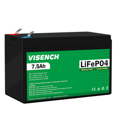 Visench  Deep Cycles 12V 7.5Ah Lifepo4 Rechargeable Lithium Iron Phosphate Battery Pack