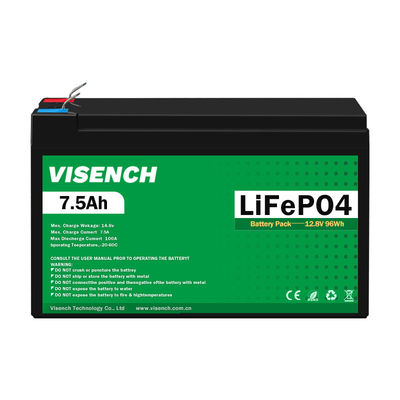Visench  Deep Cycles 12V 7.5Ah Lifepo4 Rechargeable Lithium Iron Phosphate Battery Pack