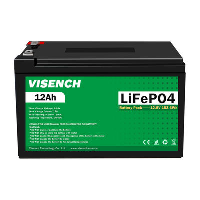 Visench OEM Prismatic 12V 12.8V Volt 12Ah Deep Cycle Storage Energy System Lifepo4 Lithium Ion Battery