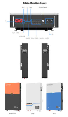 Home Solar Energy Storage Wall-Mounted 51.2V 48V 200Ah 10Kw Bms  Li-Ion Lithium  Ion Lifepo4 Battery
