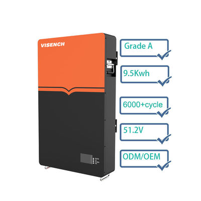 Viench factory High quality Wall Mounted 9.5Kwh 48V Lifepo4 200Ah Lithium Ion Battery For Home use Solar System Energy Storage