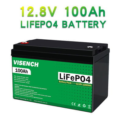 Visench high quality lifepo4 cells deye cycle Litium Battery Li Ion Lithium Lifepo4 12v100Ah back up Solar Energy System Battery