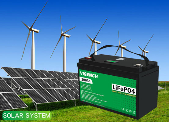 Visench high quality lifepo4 cells deye cycle Litium Battery Li Ion Lithium Lifepo4 12v100Ah back up Solar Energy System Battery
