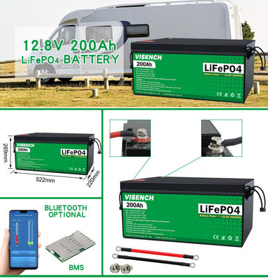 Visench  Direct factory  12V 24V 100Ah 120Ah 200Ah  Deep 6000 Cycles Solar lithium batteries Energy Stor age Battery