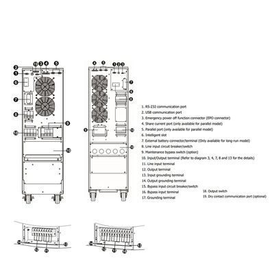 High Frequency Online UPS 40KVA Industrial Long Backup Time UPS 3 Phases Input And Output 380V