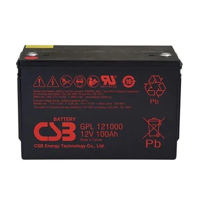 CSB Battery GPL121000 12V 100Ah Rechargeable Maintenance-Free Sealed Lead-Acid Batteries, DC Power Panels, VRLA Batteries 100Ah