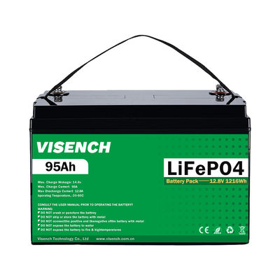 Visench 12V 100Ah Lifepo4 Lithium-Eisen-Batteriepaket Tiefe Zykluszeiten Batterielebensdauerpo4 12V für Solarenergiesystem