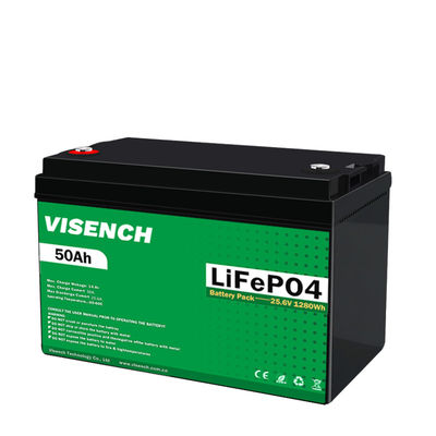 Visench Energiespeicher 24V 50Ah RV Lithium Eisen Phosphat Batterie 24V Lifepo4 Batterie