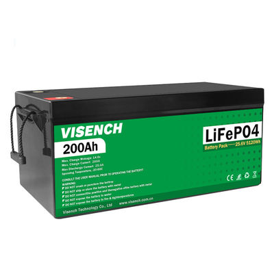 Visench wiederaufladbare LiFePO4-Batterie 24V 200Ah 5120Wh 3000 Zyklen