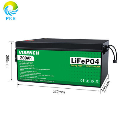 Visench Direktfabrik 12V 24V 100Ah 120Ah 200Ah Tiefe 6000 Zyklen Solar Lifepo4 Energiespeicherbatterie