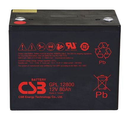 CSB-Batterie GPL12800 12V 80Ah Langlebig Wartungsfreie wiederaufladbare VRLA-Blei-Säure-Batterie für UPS