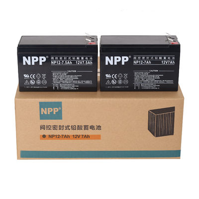 NPP NP12-7.5Ah Beste Energiespeicher Wartungsfrei Wiederaufladbare versiegelte Bleinsäure 12V 7.5Ah Batterie