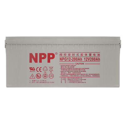 NPP NPG12-200Ah Wiederaufladbare Gel-Tiefe Zyklus 12V 200Ah Gel-Batterie mit Knopf-Style-Terminals