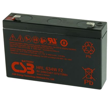 CSB-Batterie HRL634W 6V 34W Hochleistungs-Wiederaufladbare Blei-Säure-Trocknbatterien für Elektrizität