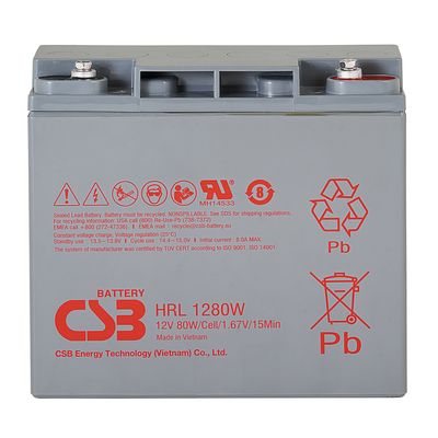 CSB HRL1280W Versiegelte Blei-Säure-Batterie Extrem hoher Strom 12V 80W Gel-Batterie