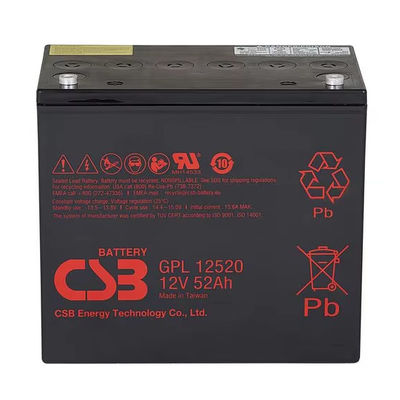 CSB-Batterie GPL12520 12V 52Ah Versiegelte Blei-Säure-Batterie Langlebigkeit Wiederaufladbare Batterie für UPS